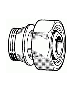 Simplex staartstuk zelfd. 1/2" x wartel 3/4" nikkel