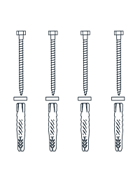 Linido bevestigingset douchezitting set 4 stuks